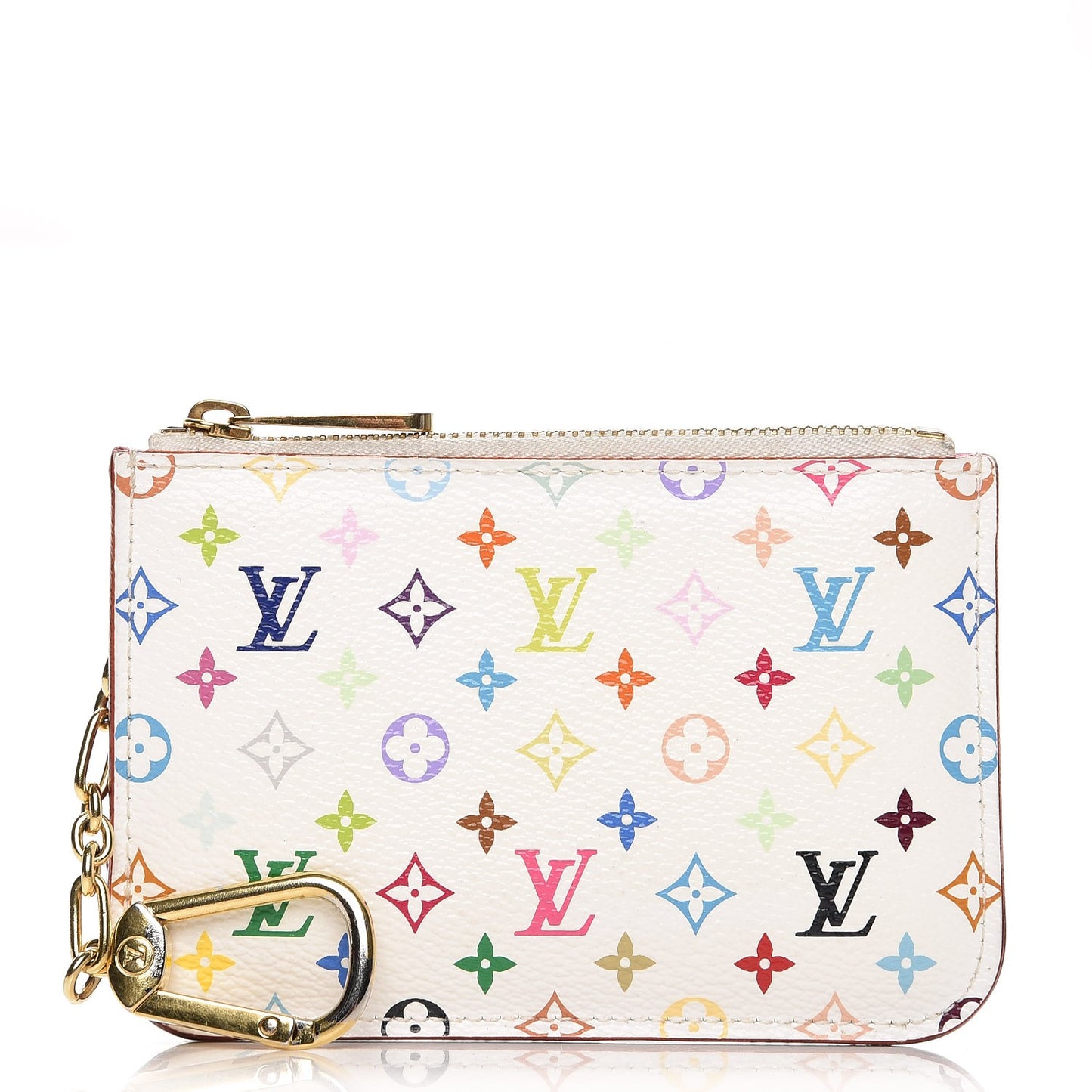 Monogram Multicolor Key Pouch White Litchi