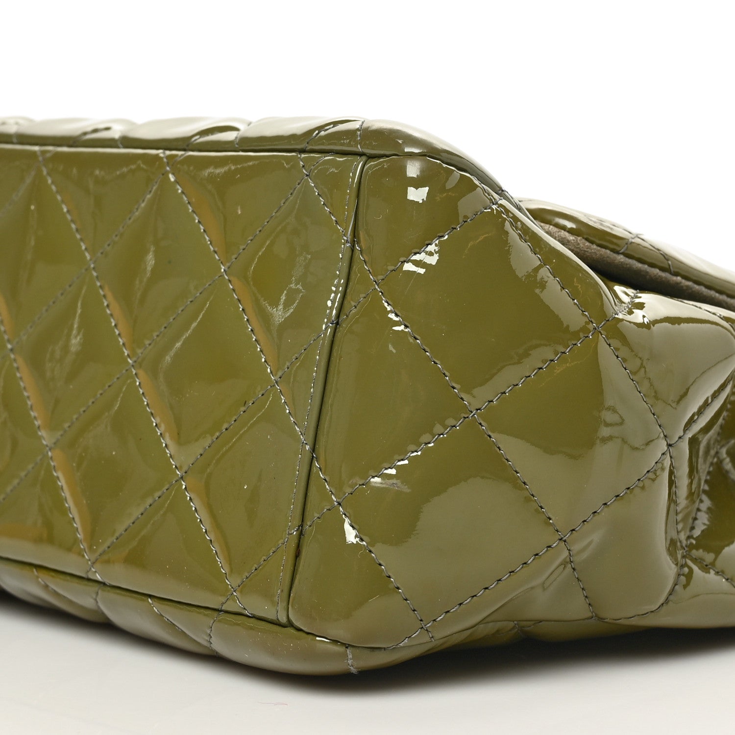 Chanel Patent Quilted Maxi Single Flap Grey 9 of 10