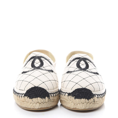 Chanel Fabric Biarritz CC Espadrilles 38 Beige Black 2 of 10
