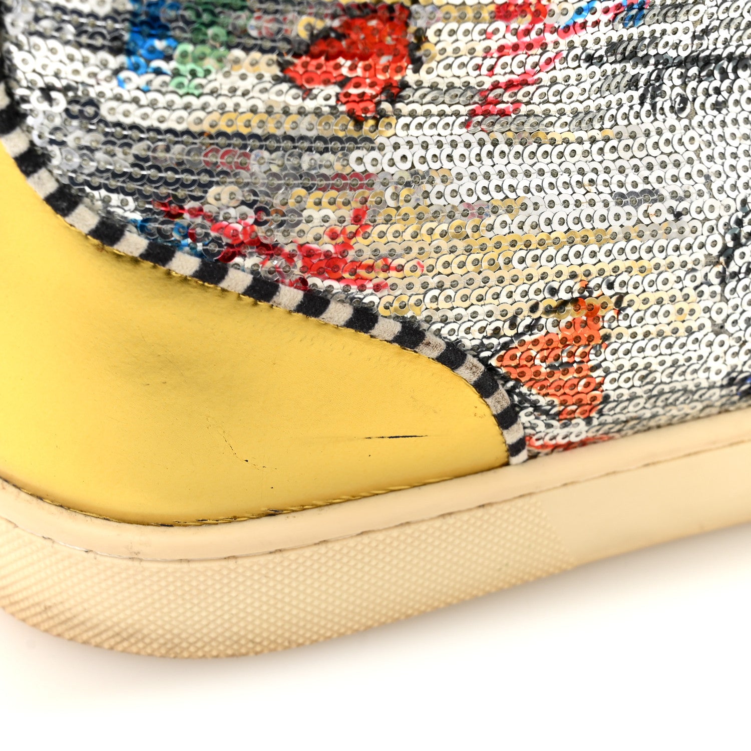 Christian Louboutin Patent Flash Paillettes Mens Rantus Orlato Sneakers 44 Version Silver 11 of 12