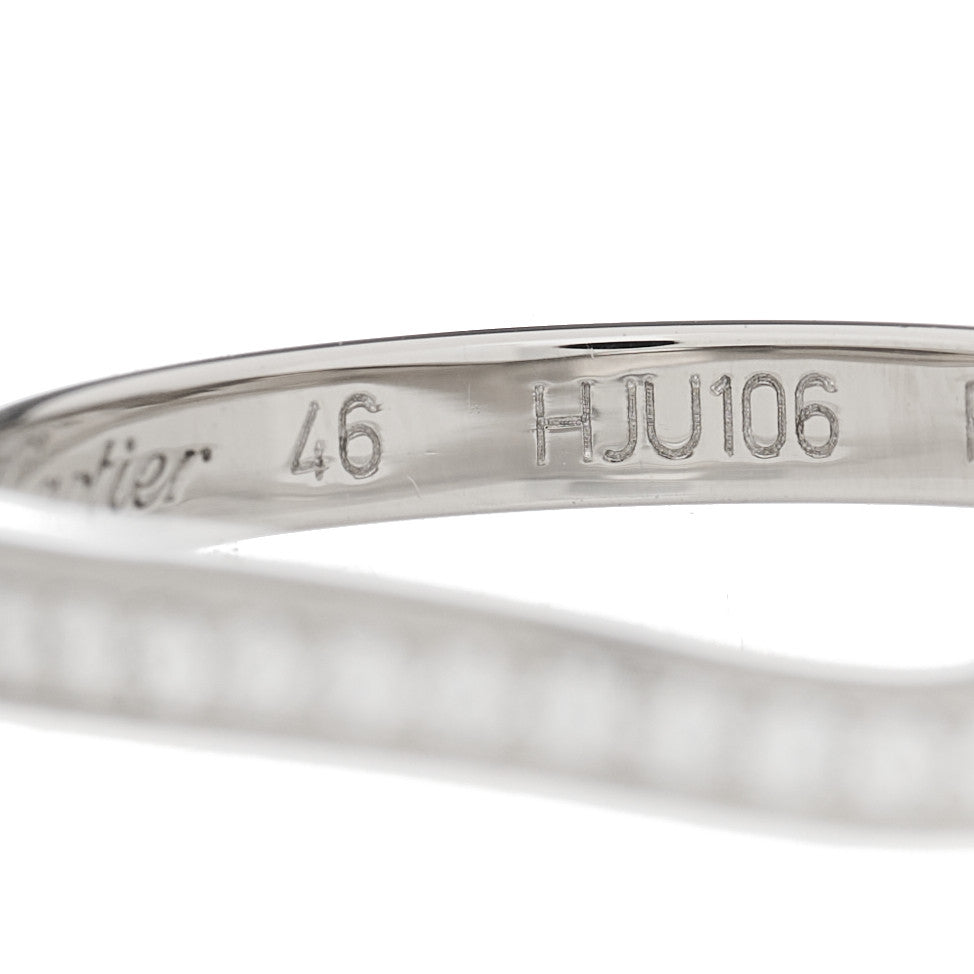 Cartier Platinum Diamond Ballerine Wedding Band Ring 46 3.75 5 of 6