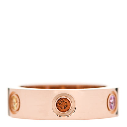 Cartier 18K Pink Gold Sapphire Garnet Amethyst 5.5mm LOVE Ring 53 6.5 1 of 4