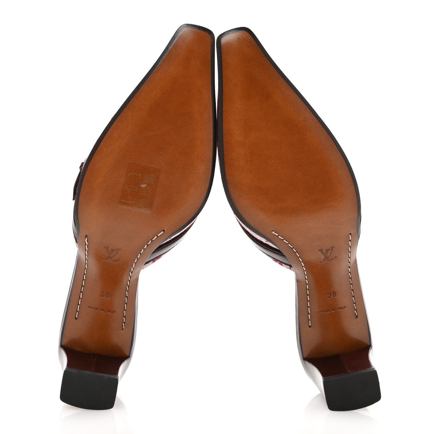 Monogram Mini Lin Mules 38 Cherry