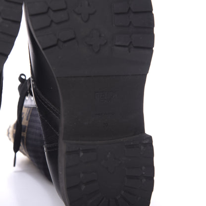 Fendi Calfskin Stretch Fabric Rockoko Biker Boots 39 Tobacco Black Marino 8 of 9