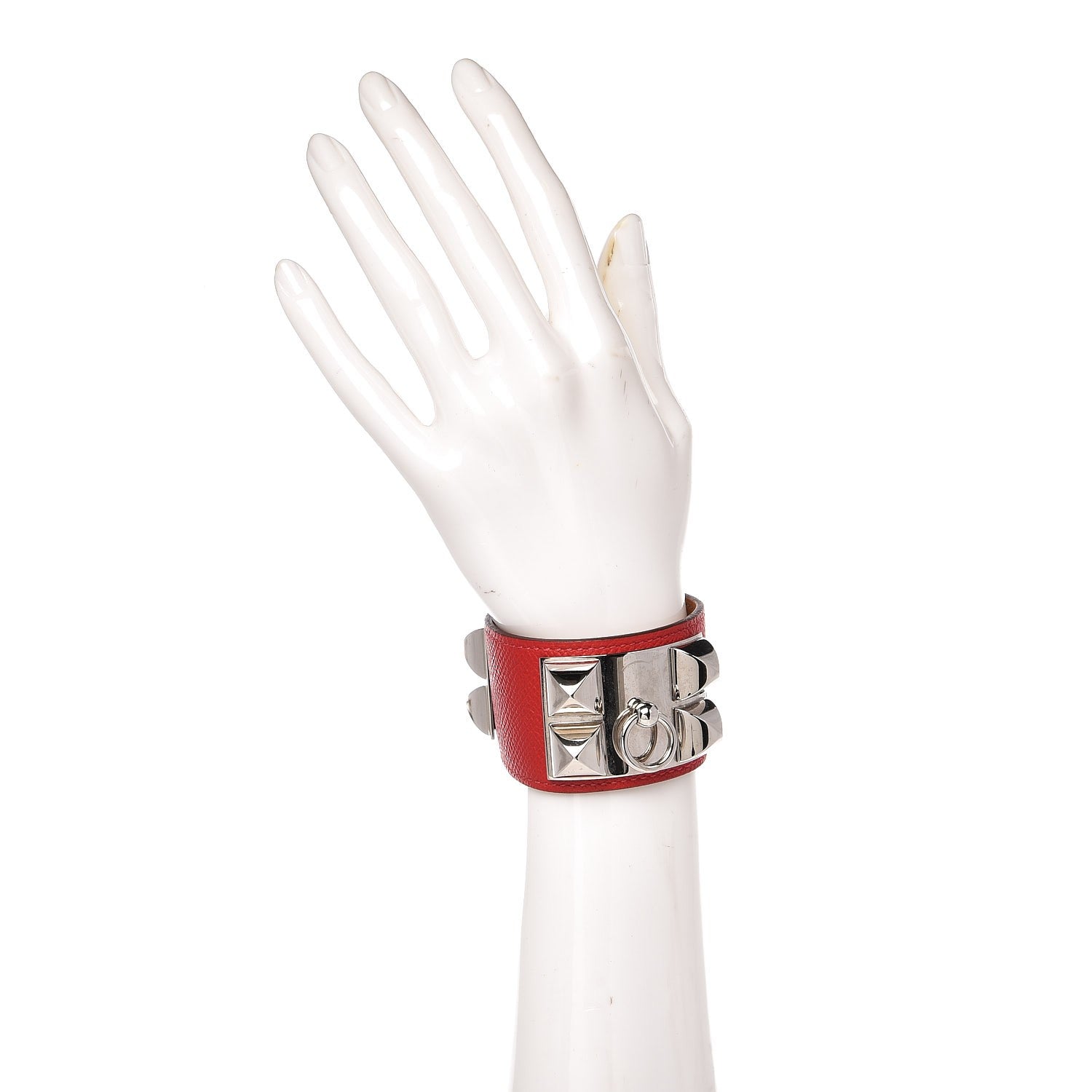 Hermes Epsom Collier de Chien CDC Bracelet L Rouge Casaque 2 of 6