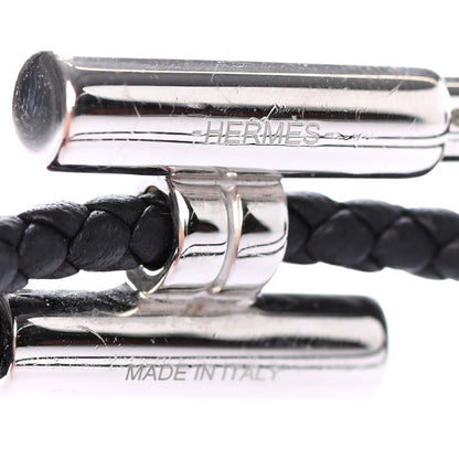 Hermes Swift Double Wrap Cord Tournis Tresse Bracelet Black 4 of 4