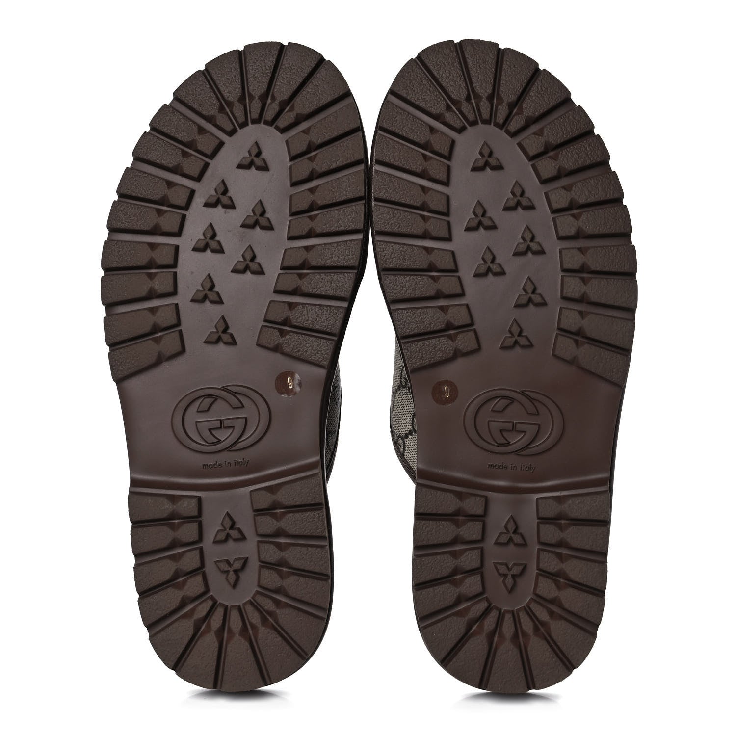 Gucci GG Supreme Monogram Granada Kid Mens Lug Sole Slide Sandals 9 Beige New Acero 5 of 8