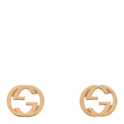 Gucci 18K Yellow Gold Interlocking G Stud Earrings 1 of 3