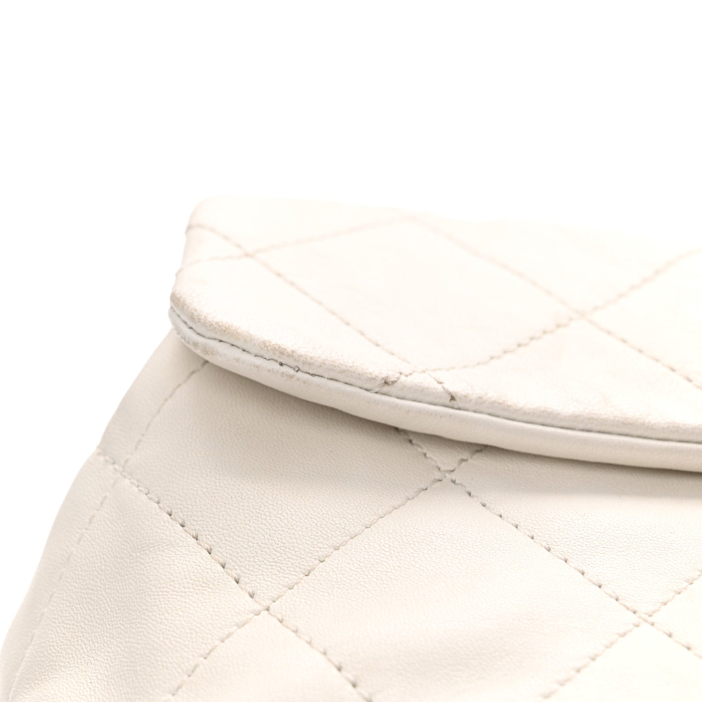 Calfskin Quilted VIP Flap White Black