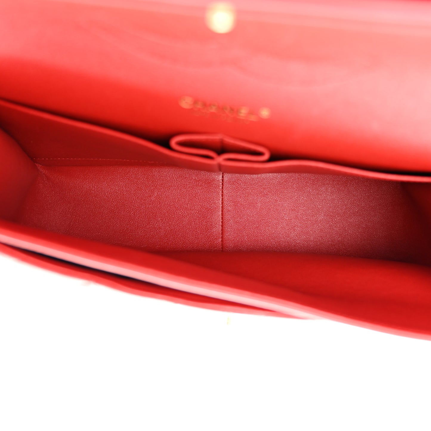 Lambskin Quilted Jumbo Double Flap Red