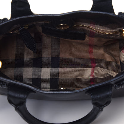 Burberry Calfskin House Check Small Banner Tote Black 4 of 7