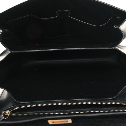 Celine Box Calfskin Pony Hair Medium Box Flap Black 5 of 10