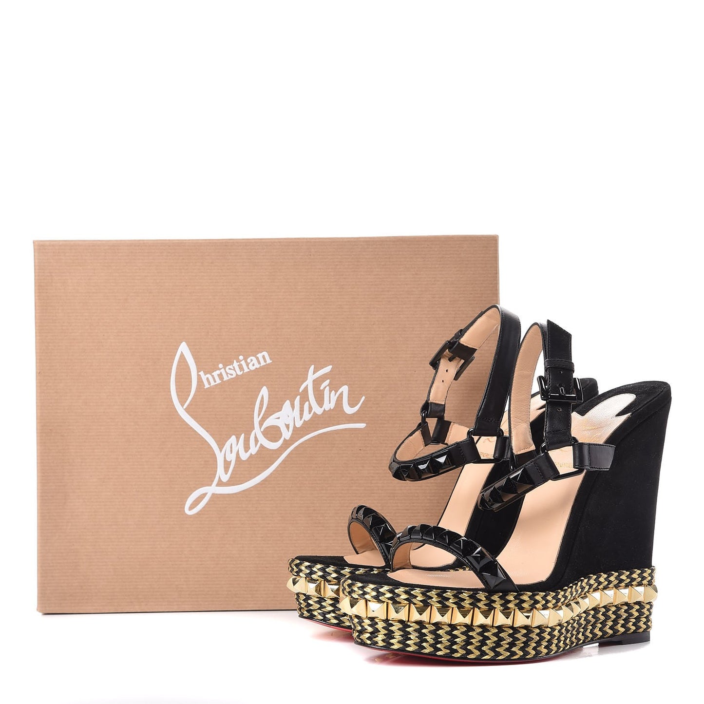 Calfskin Suede Cataclou 140 Wedge Sandals 38 Black