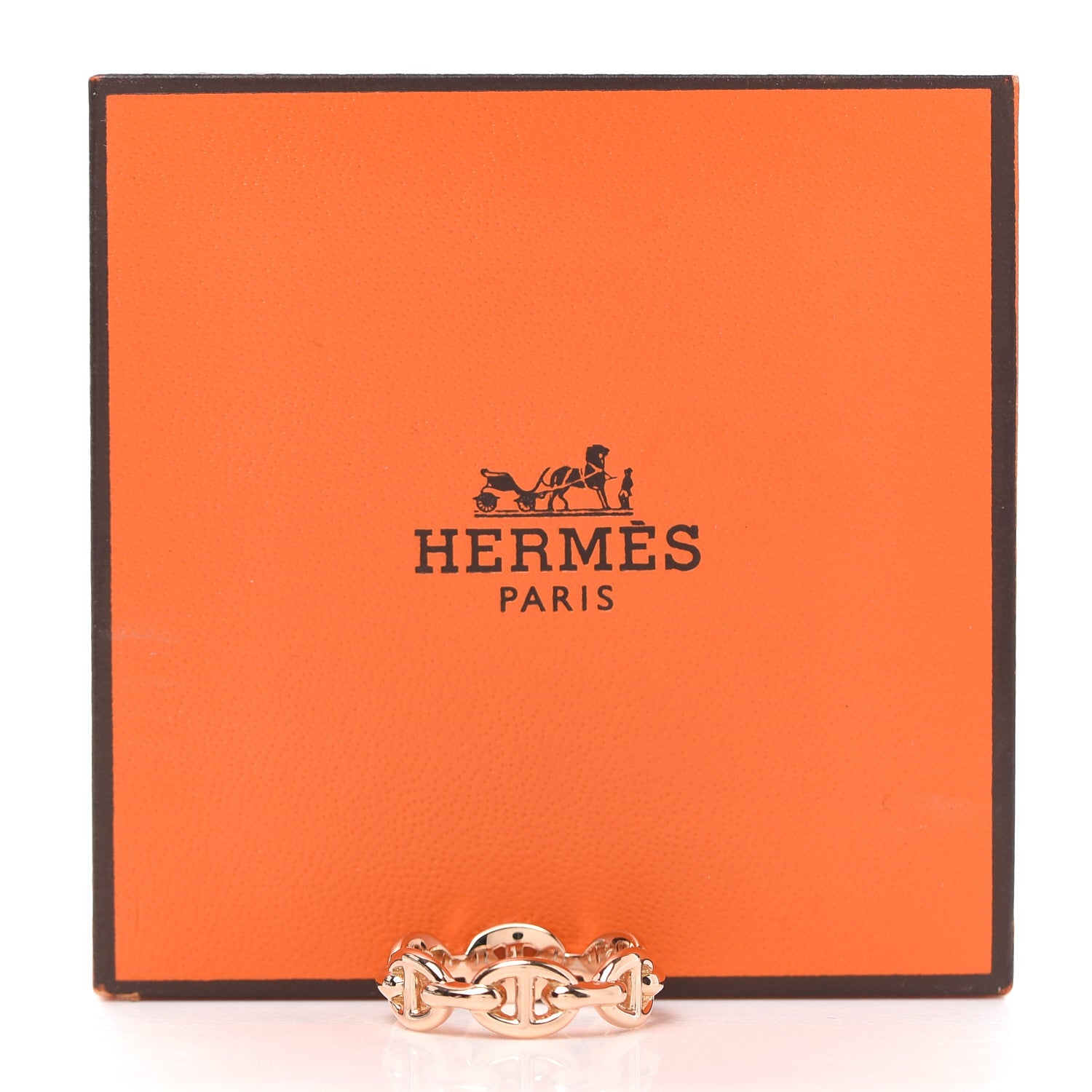 Hermes 18K Rose Gold PM Chaine D'Ancre Enchainee Ring 51 5.75 6 of 6