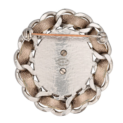 Chanel Metallic Lambskin Chain CC Brooch Beige 3 of 6