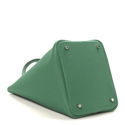 Hermes Taurillon Clemence Picotin Lock 22 MM  Vert Jade 4 of 10