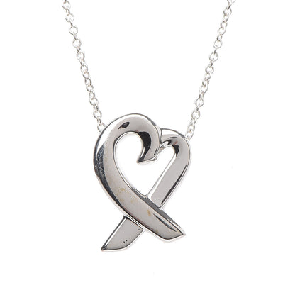 Tiffany Sterling Silver Small Paloma Picasso Loving Heart Pendant Necklace 4 of 7