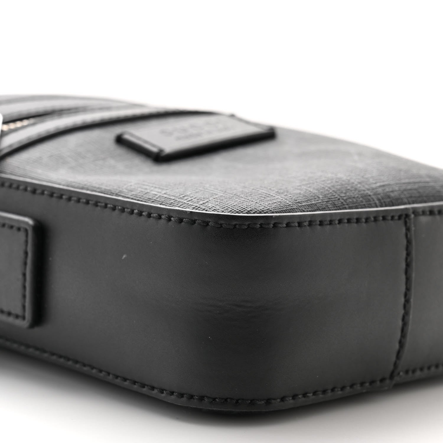 Gucci GG Supreme Monogram Appia Calfskin Web Small Camera Messenger Bag Black Grey 9 of 12