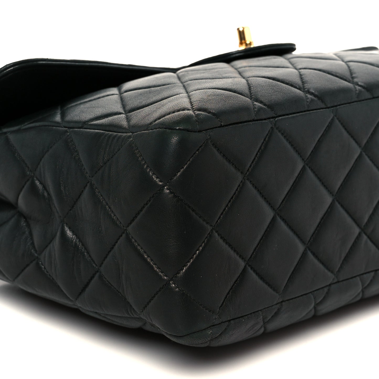 Lambskin Quilted Jumbo Single Flap Black