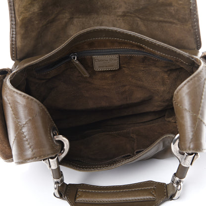 Christian Dior Calfskin Suede Rebelle Hobo Green 4 of 16