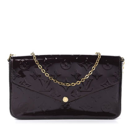 Louis Vuitton Vernis Pochette Felicie Chain Wallet Amarante 1 of 13