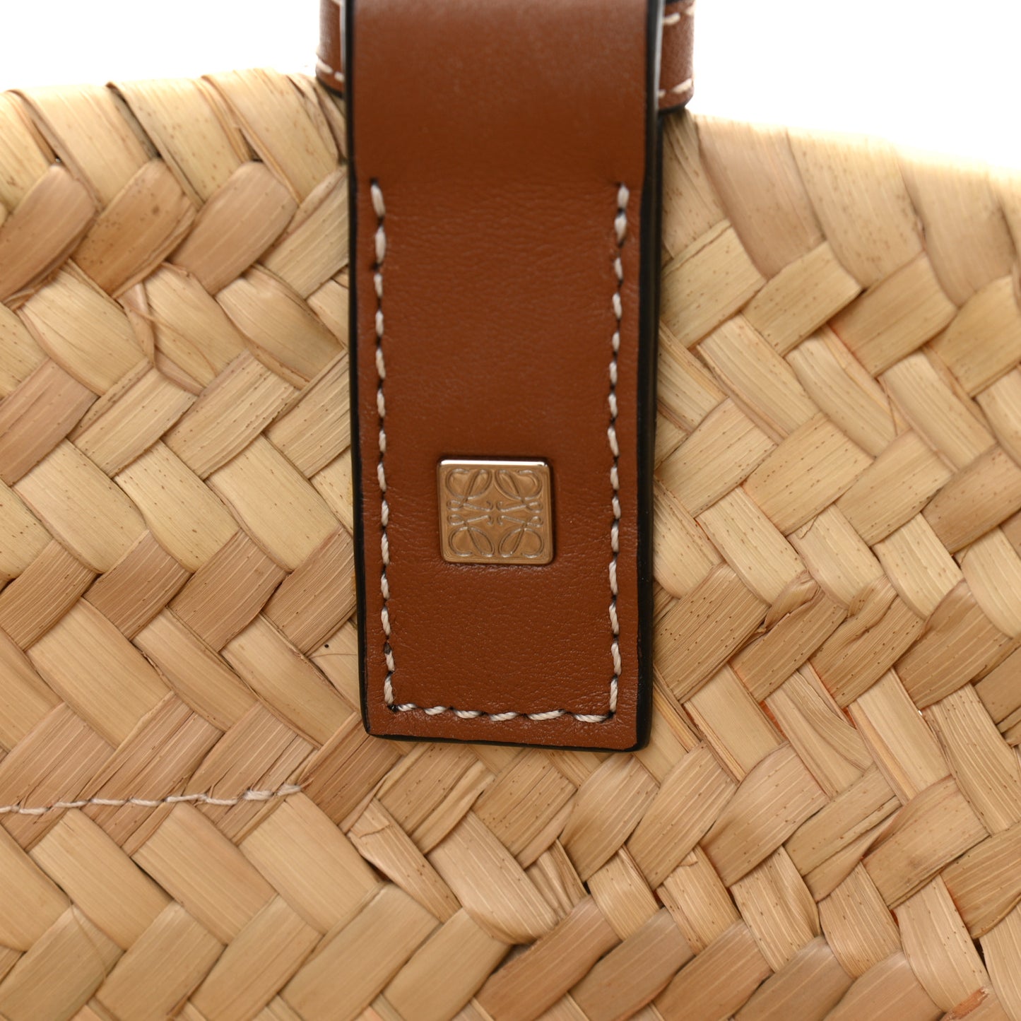 Raffia Small Basket Tote Bag Natural Tan