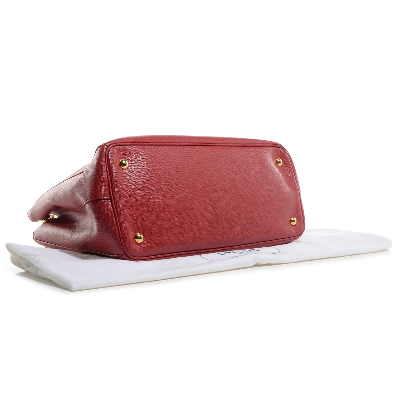 Prada Saffiano Lux Large Double Zip Tote Fuoco 6 of 12