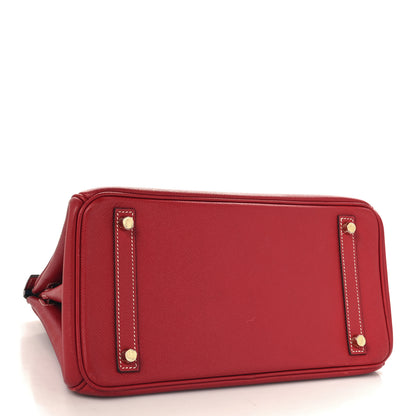 Hermes Epsom Candy Birkin 30 Rouge Casaque Bleu Thalassa 4 of 15