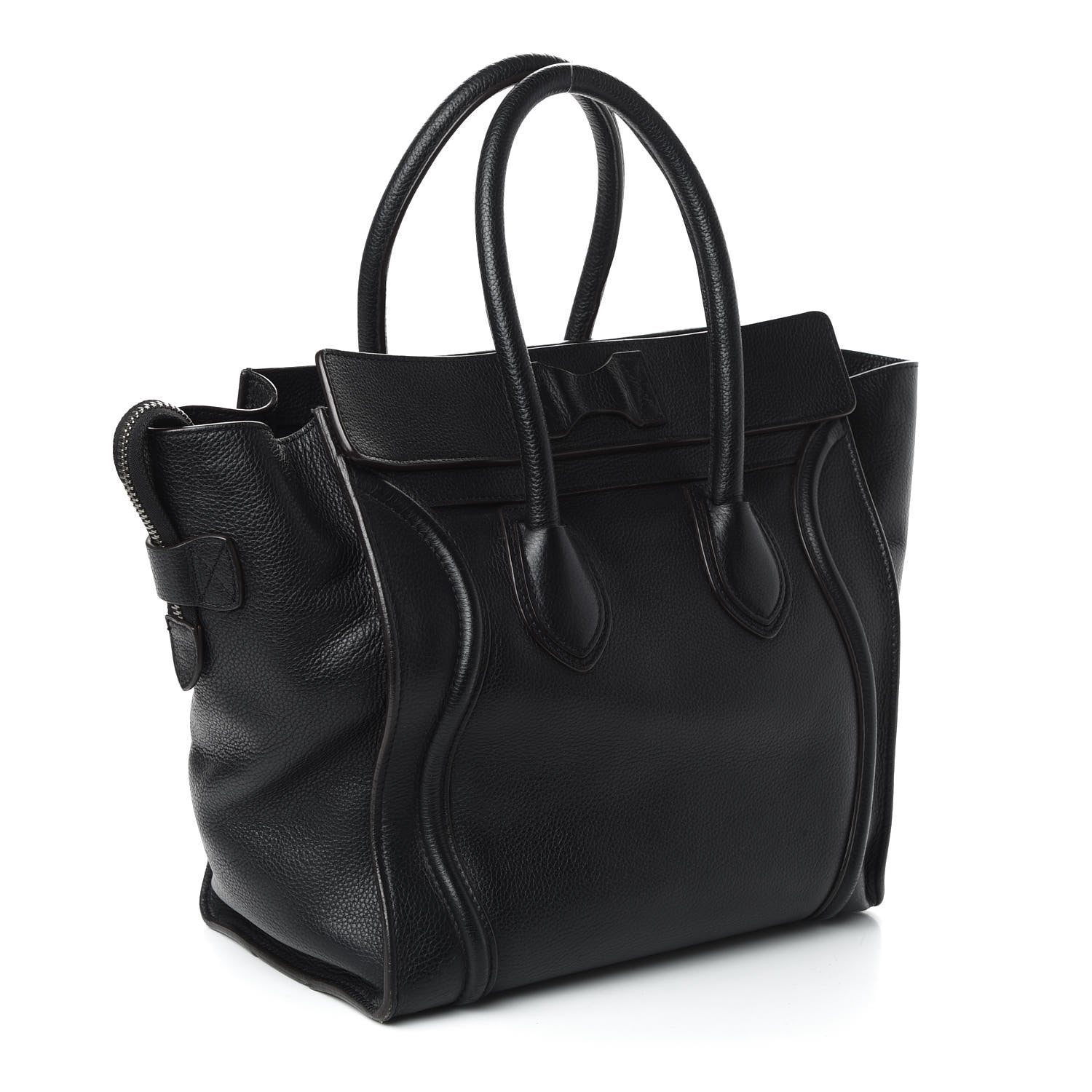 Celine Drummed Calfskin Mini Luggage Black 3 of 9