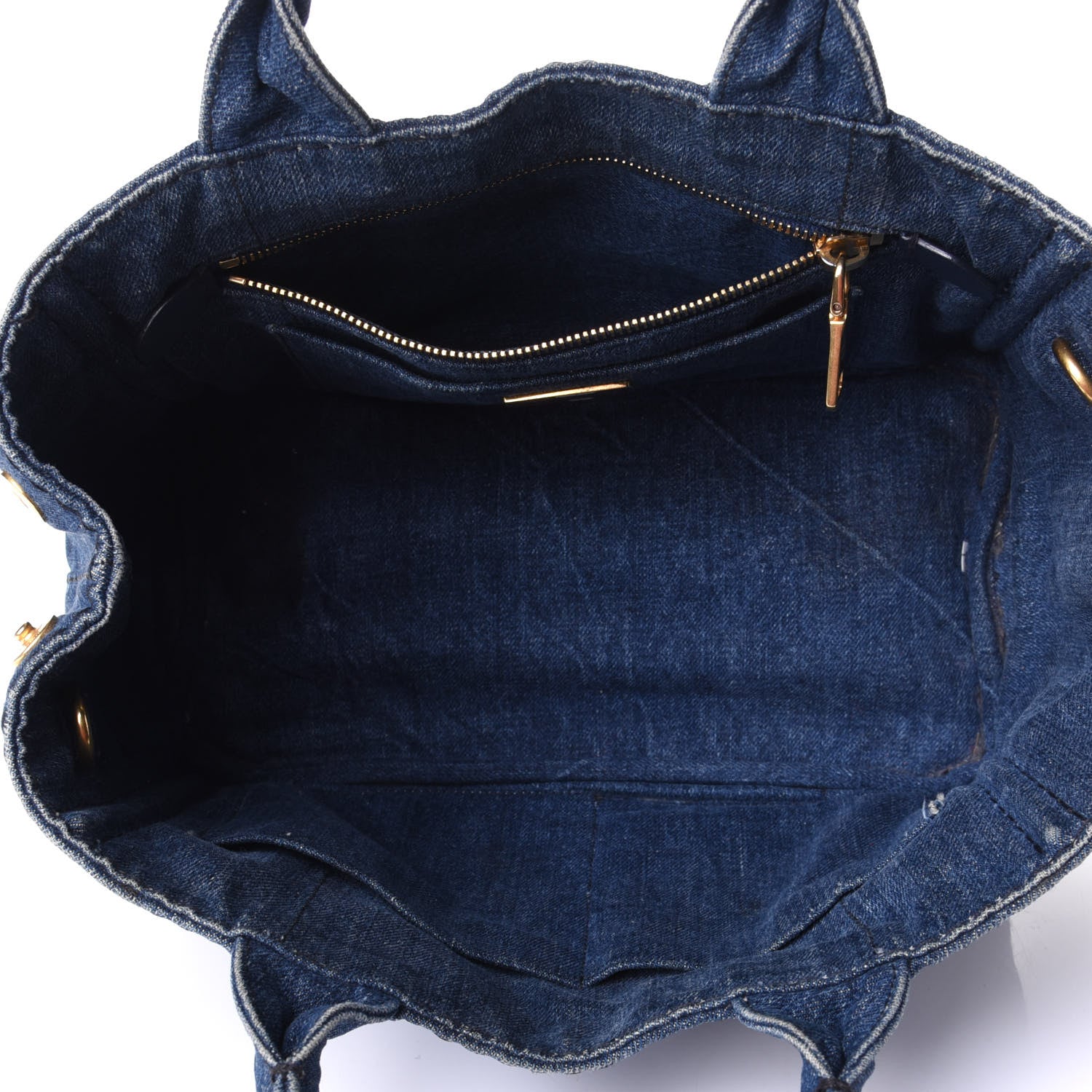 Prada Denim Small Logo Tote Avio 5 of 11