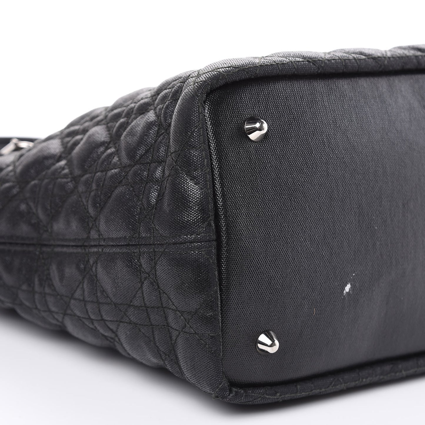 Coated Canvas Cannage Medium Panarea Tote Black