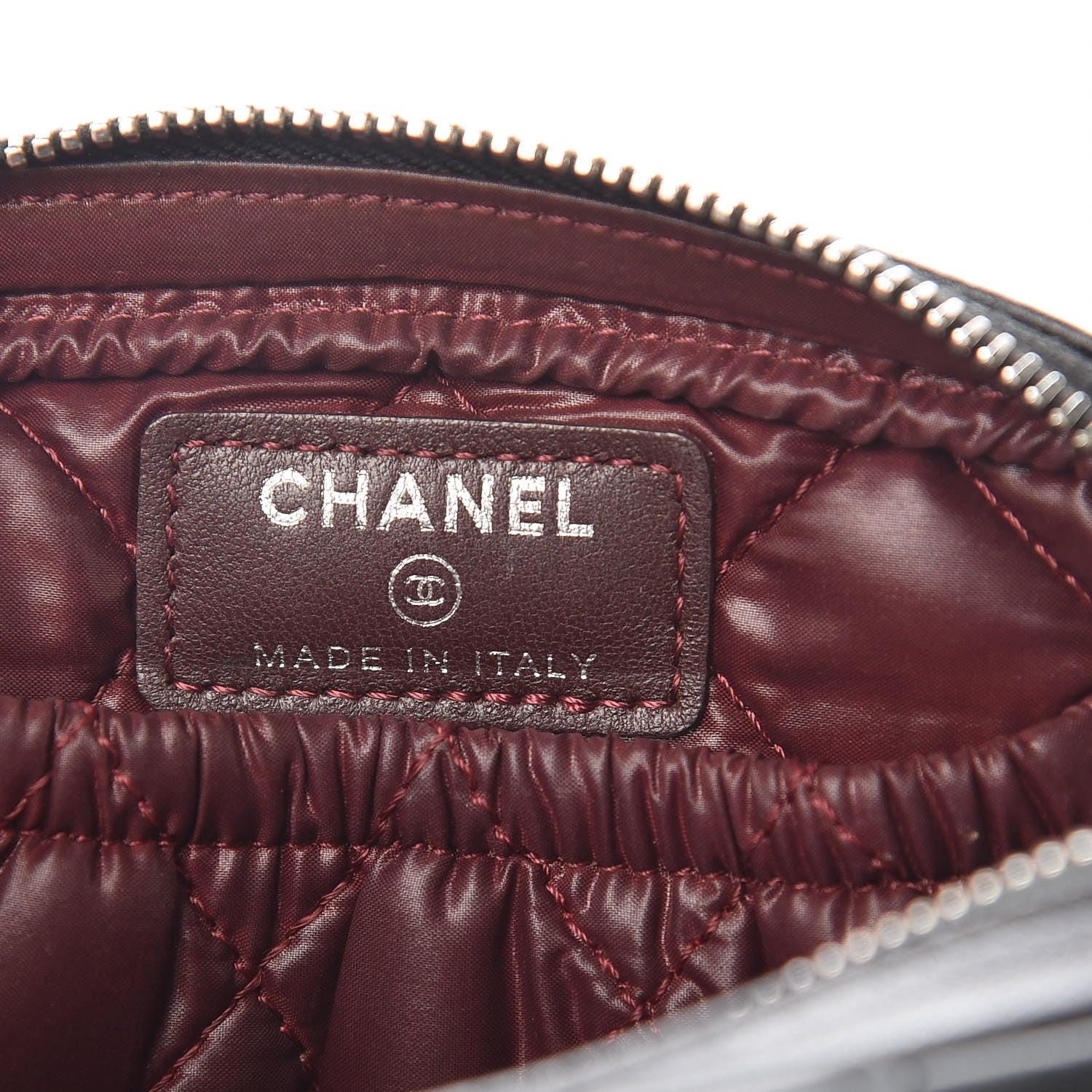 Chanel Lambskin Quilted Small Curvy Pouch Cosmetic Case Black 6 of 10