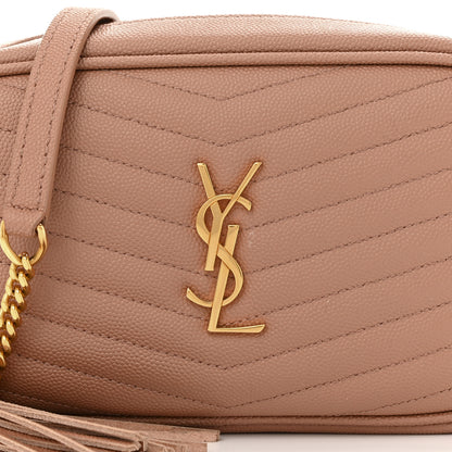 Saint Laurent Grain De Poudre Matelasse Monogram Mini Lou Camera Bag Vintage Peach 8 of 10