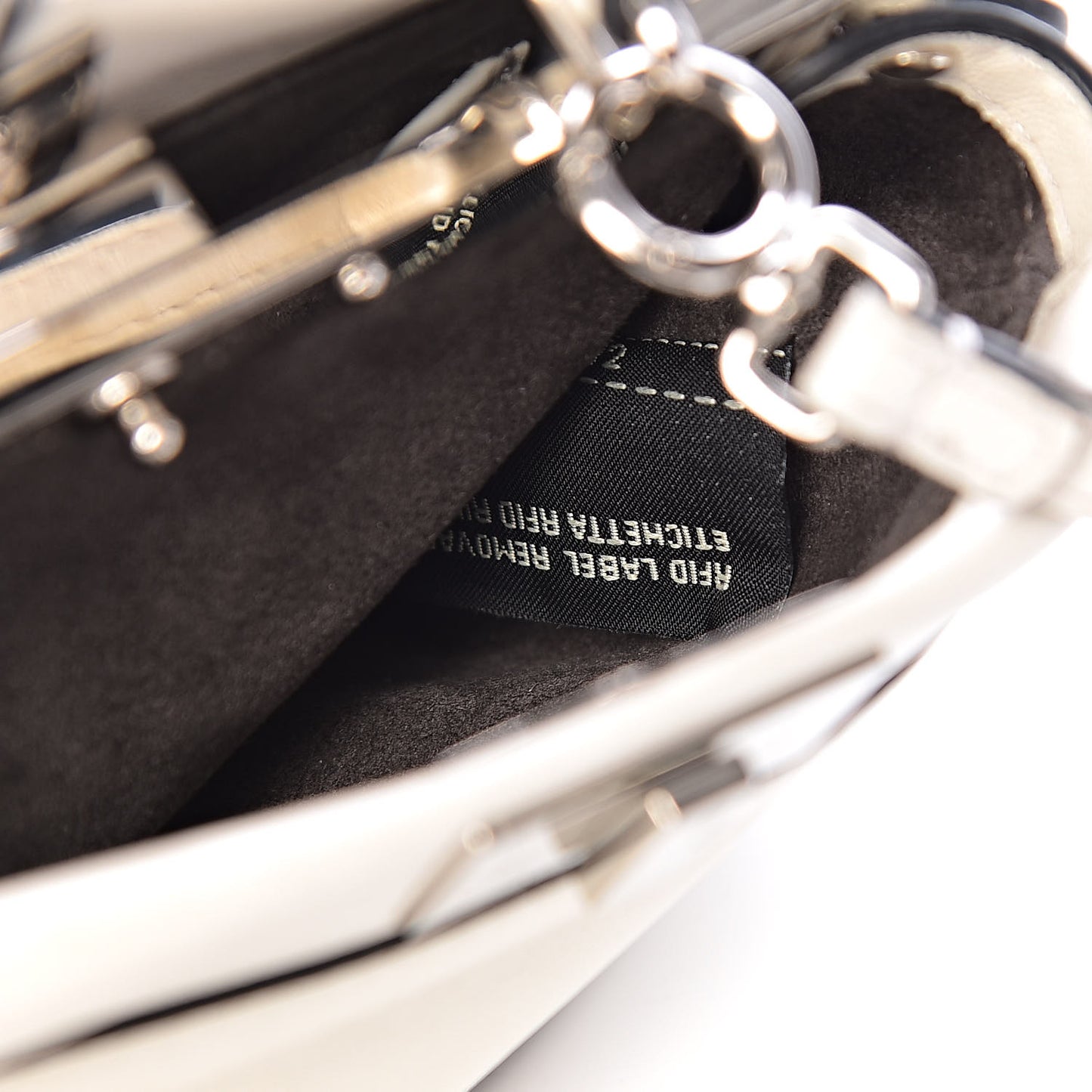 Shiny Nappa Micro Peekaboo Iconic Satchel White