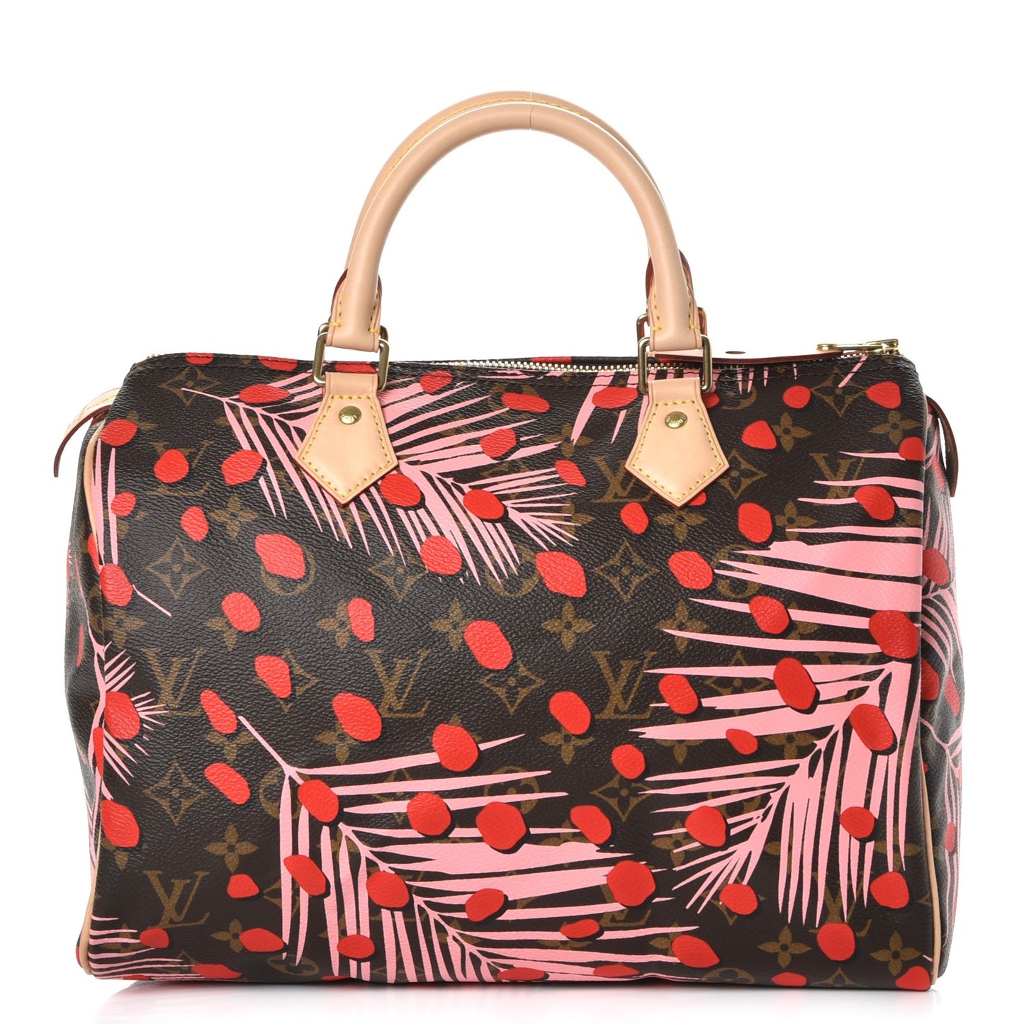 Monogram Jungle Dots Speedy 30 Sugar Pink Poppy