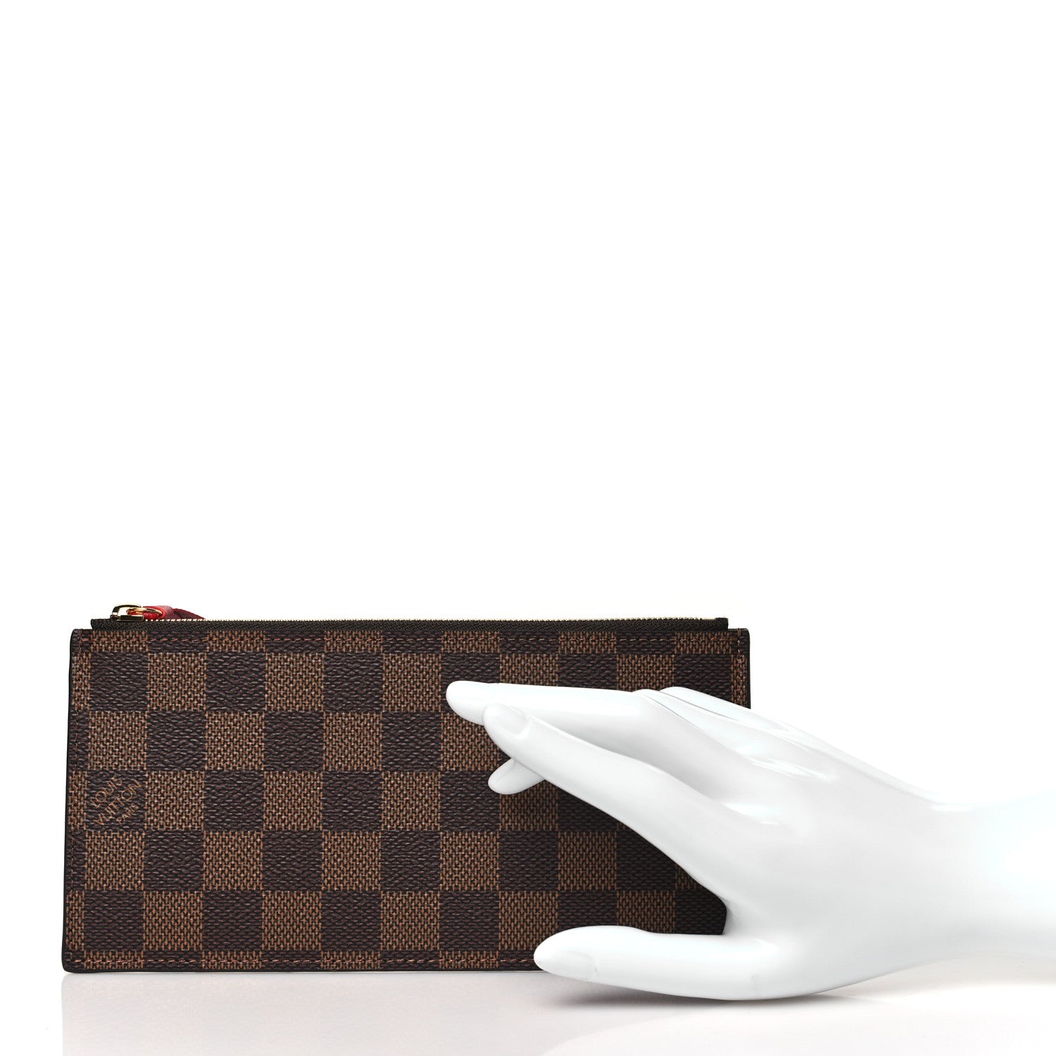 Louis Vuitton Damier Ebene Felicie Chain Wallet Zippered Insert 2 of 9