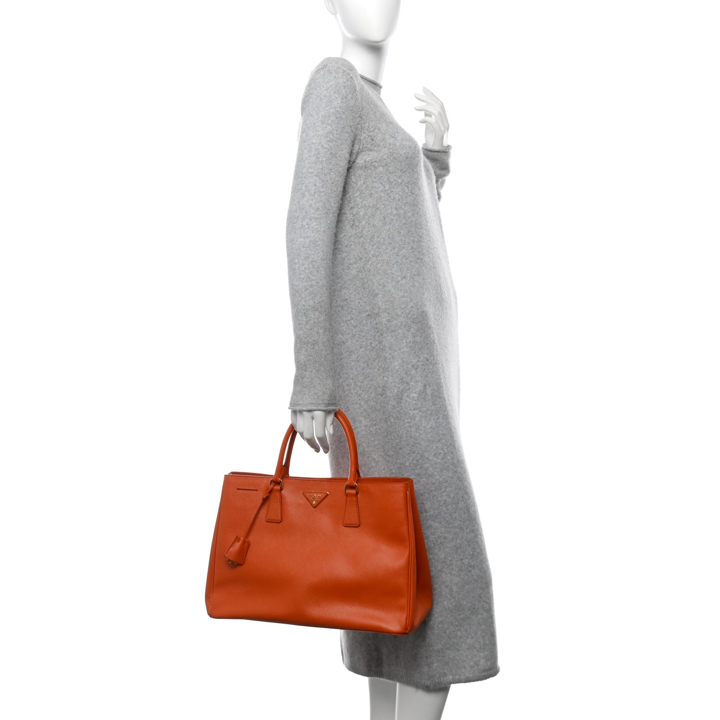 Saffiano Lux Large Tote Papaya