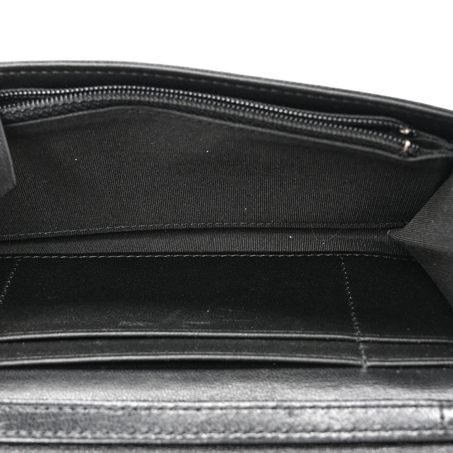 Shiny Lambskin Ribbon Quilted Clutch With Chain Black