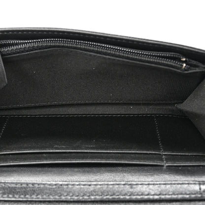 Chanel Shiny Lambskin Ribbon Quilted Clutch With Chain Black 5 of 12