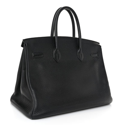 Hermes Taurillon Clemence Birkin 35 Black 3 of 12