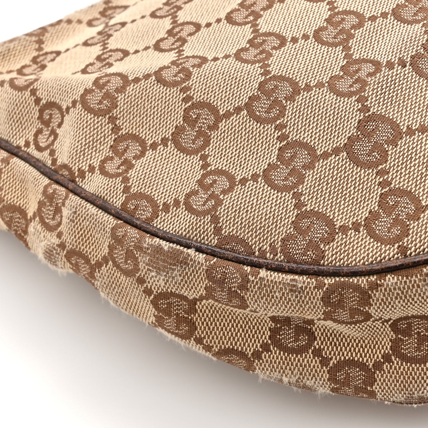 Monogram Web Medium Half Moon Hobo Dark Brown