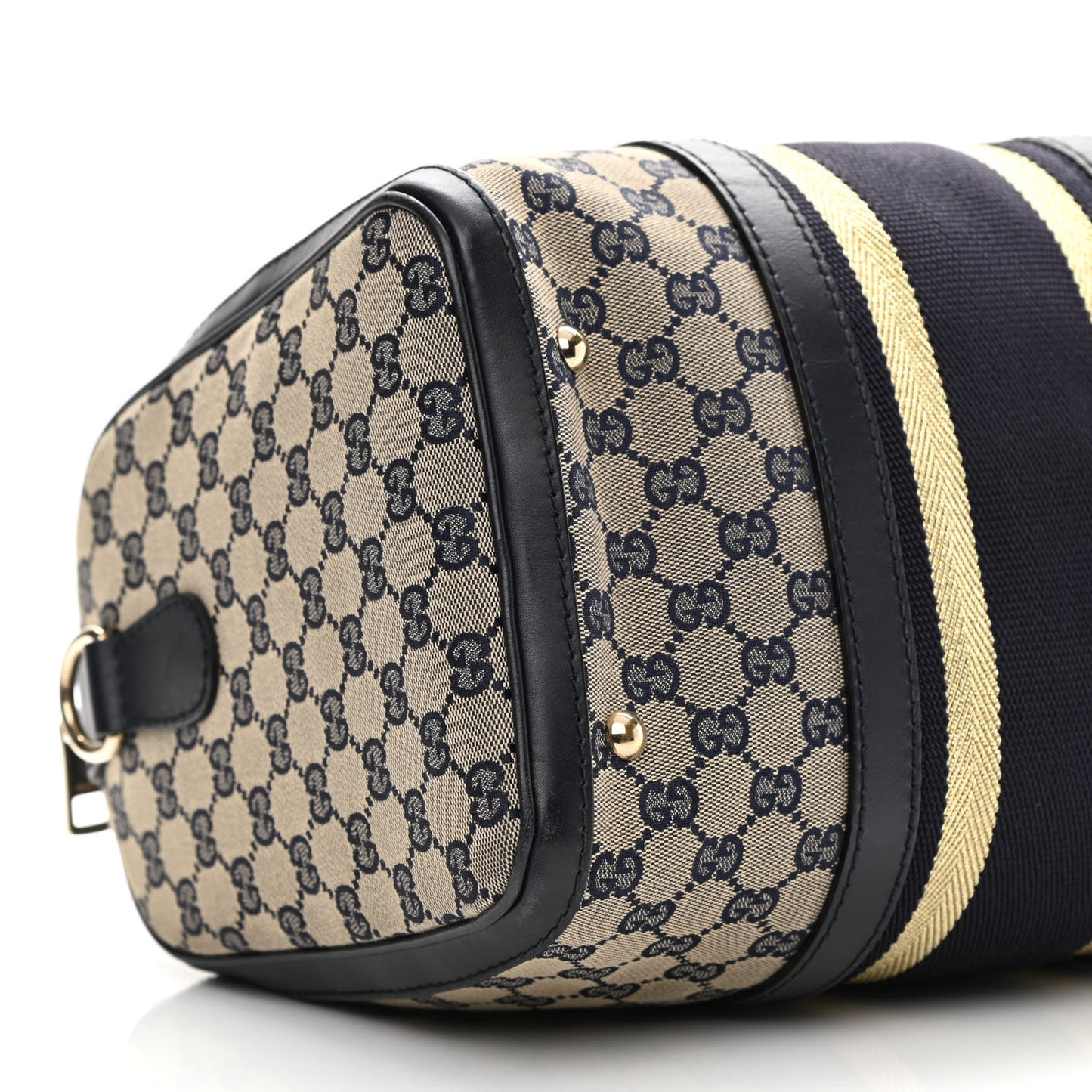 Monogram Vintage Web Medium Boston Gold Navy