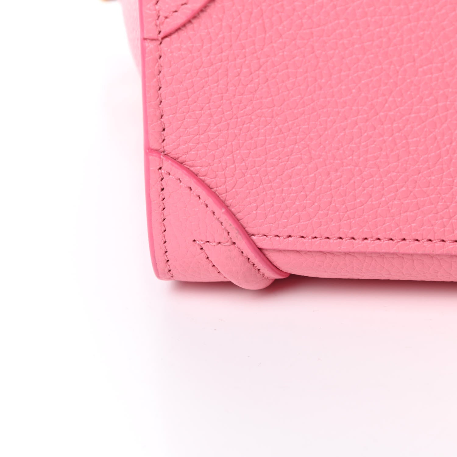 Celine Drummed Calfskin Nano Luggage Flamingo 13 of 16