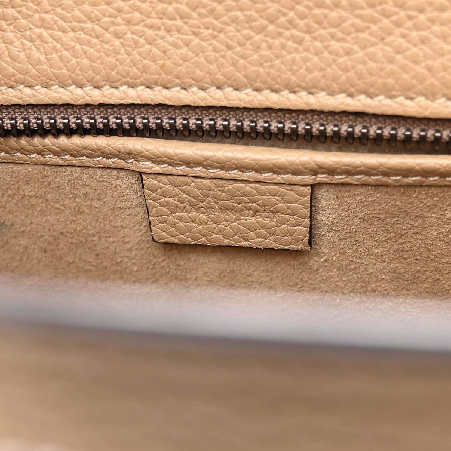 Celine Drummed Calfskin Nano Luggage Dune 6 of 10
