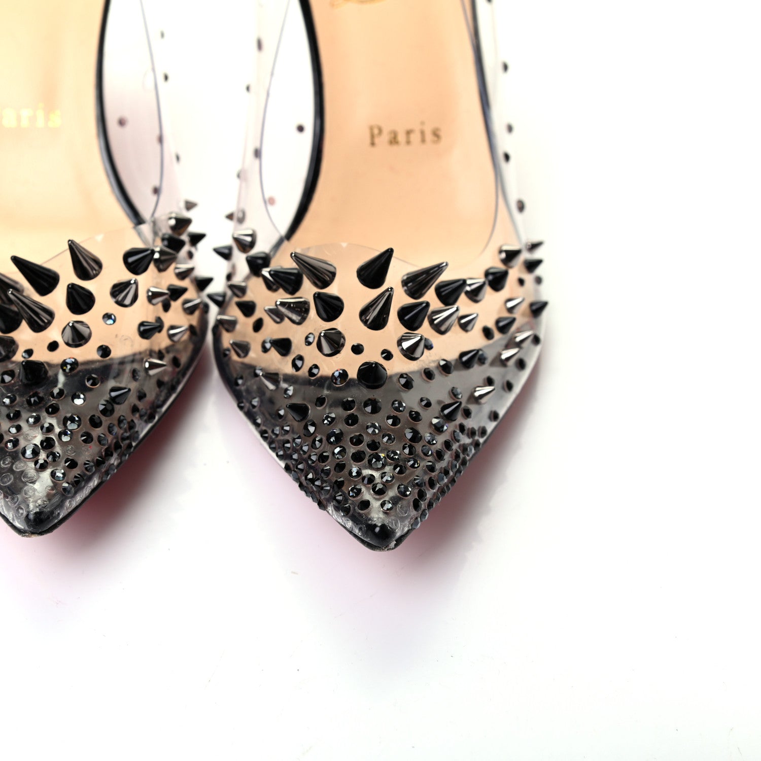 Christian Louboutin PVC Grotika Spikes 70 Pumps 39 Black Multi 9 of 9