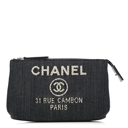 Chanel Denim Deauville Cosmetic Pouch Blue 1 of 9
