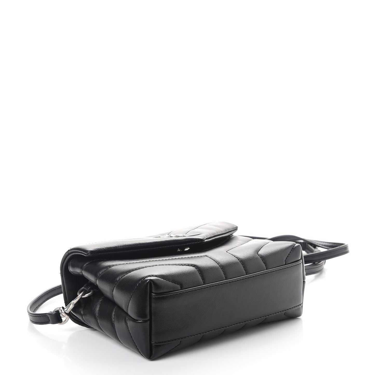 Calfskin Y Quilted Monogram Toy Loulou Crossbody Bag Black