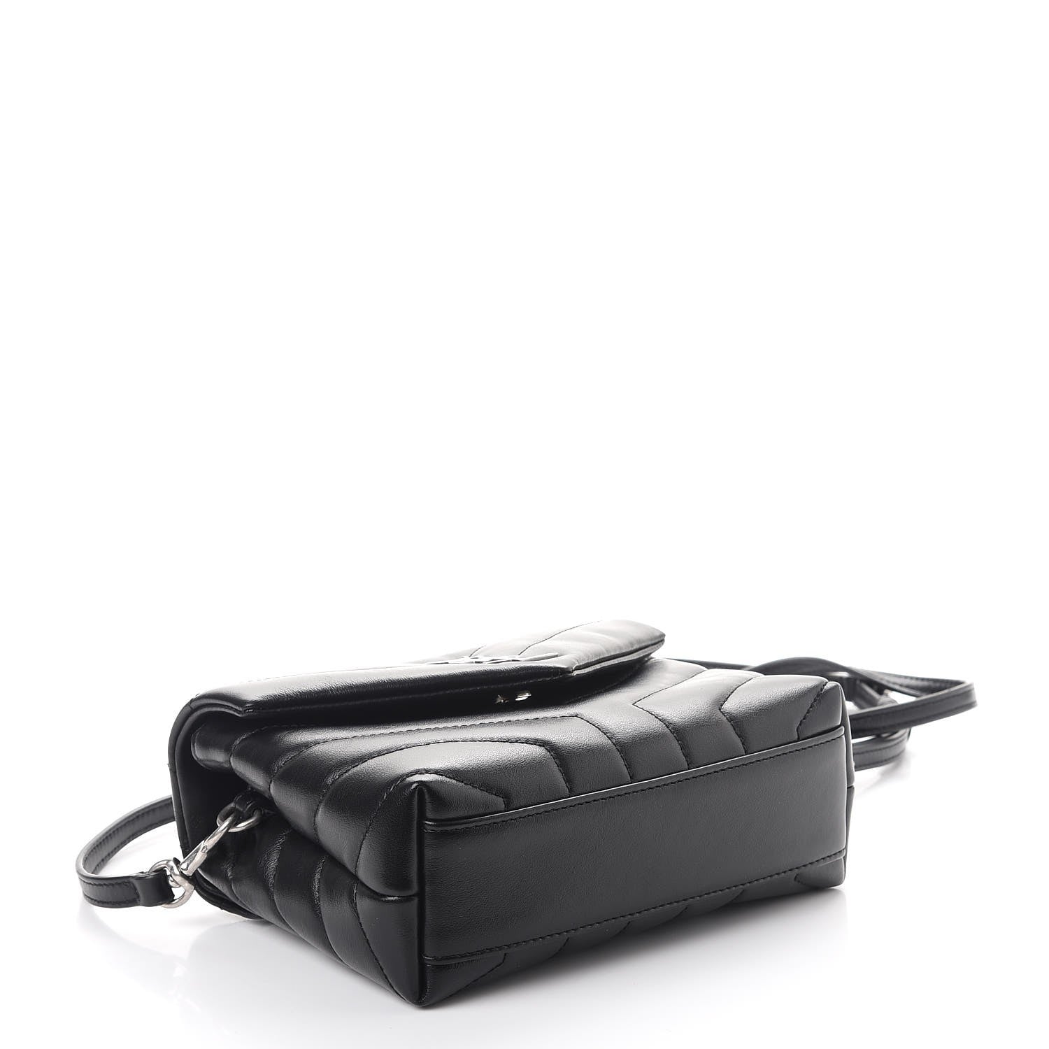 Saint Laurent Calfskin Y Quilted Monogram Toy Loulou Crossbody Bag Black 4 of 9