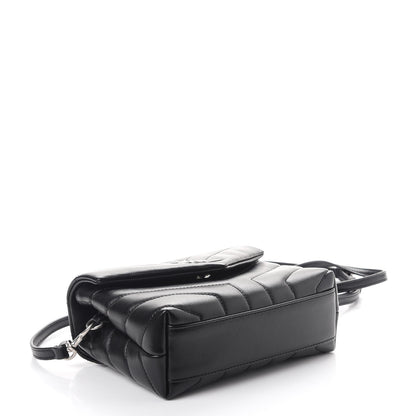 Saint Laurent Calfskin Y Quilted Monogram Toy Loulou Crossbody Bag Black 4 of 9