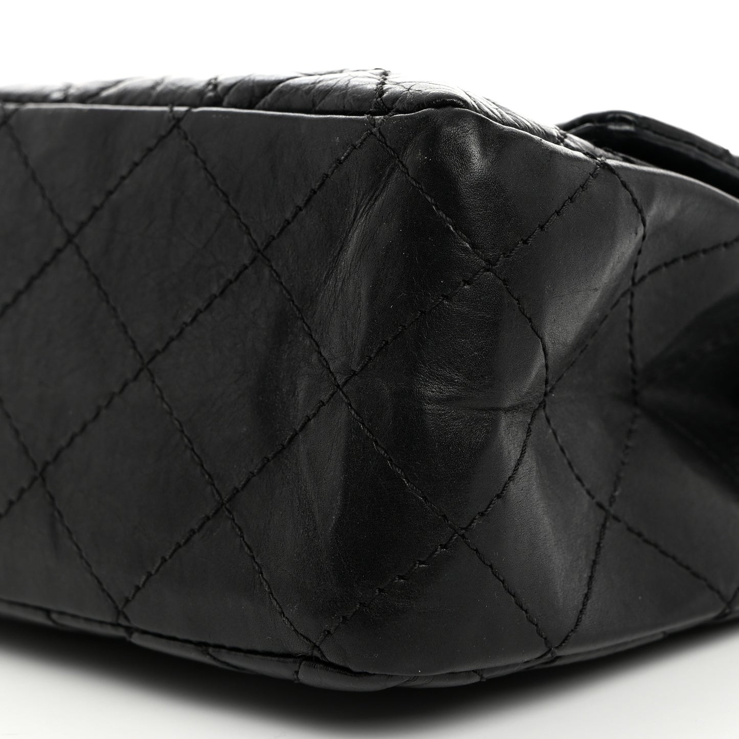 Aged Calfskin Quilted 2.55 Reissue 227 Flap Black